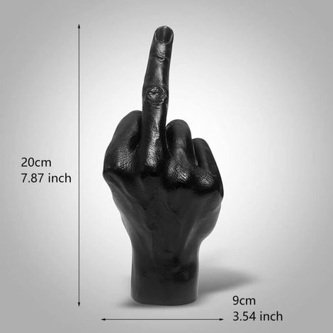 Statue en Résine - Doigt du Milieu - Noir - Artisanat d\'Art - Sculpture de Bureau