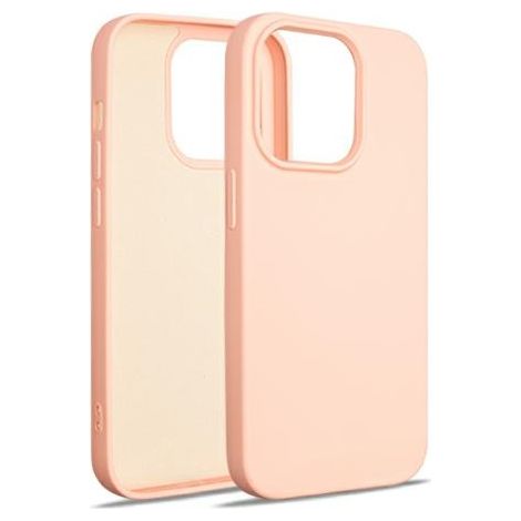 Funda de silicona Beline para iPhone 15 Pro, color oro rosa.