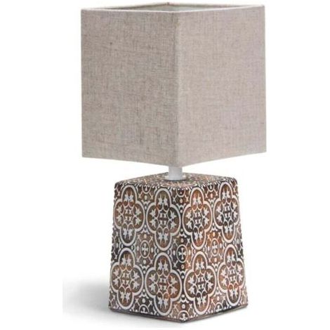 Lampe de table en céramique E14 lampe de table lampe vintage pour table de chevet table d'appoint lampe de chevet abat-jour en tissu rétro drôle
