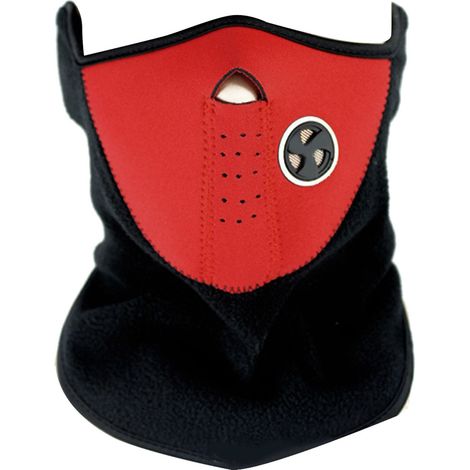 Ortviai Cache-visage respirant pour vélo et moto – Protection solaire, rouge, 50 x 25 cm