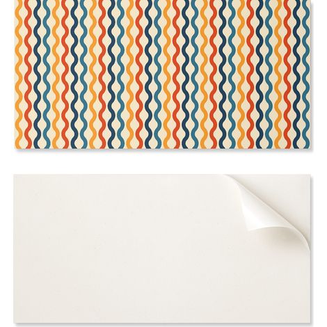 Panel decorativo de vinilo para pared con estampado de 100x50 cm: Ondas en una disposici贸n r铆tmica.