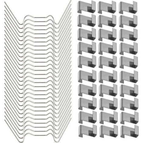 100 Stück Edelstahl-Gewächshaus-Glasclips (mit 50 W-Drahtclips für Gewächshausverglasung)