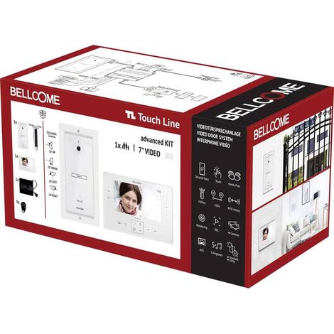 [GEBRAUCHT] B-Ware Bellcome 7" Video-Türsprechanlage Kabelgebunden Komplett-Set 8teilig Weiß (1/2)
