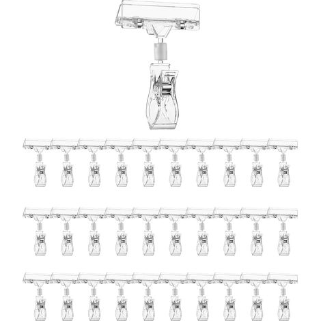 30 soportes giratorios para etiquetas de precio, clips acrílicos para etiquetas, etiquetas de precio de plástico giratorias para carnicería, base para etiquetas de panadería