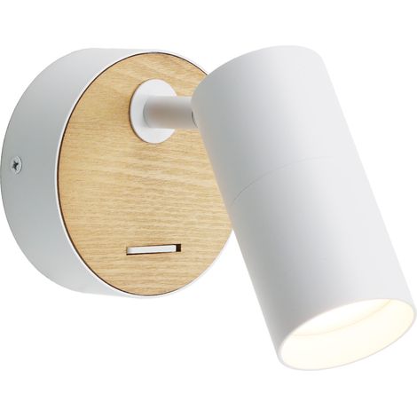 ALPINALUZ  Aplique LED de Diseño Industrial, estilo Retro de Acero/Aluminio, con Interruptoro, ideal para iluminación compacta en salones y dormitorios "PORTO" GU10 (1/5)