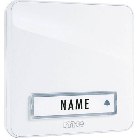 m-e modern-electronics KTA-1 W Pulsantiera per campanello con targhetta 1 parte Bianco 12 V/1 A (1/2)