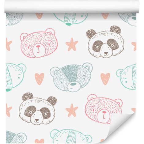 Papel pintado de osos panda para salón y dormitorio, 50x1000 cm. (1/5)