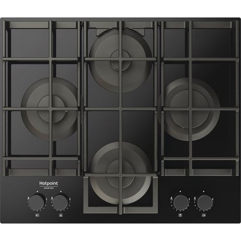 Hotpoint Ariston Piano cottura a gas HAGS 61F/BK 1. Colore del prodotto: Nero, Posizionamento dell'apparecchio: Da incasso, Dimensione della larghezza del piano cottura: 60 cm. Tipo di controllo: M...