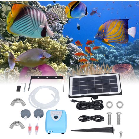 Pompe aératrice solaire à double orifice AP008 6 V 3,5 W, à montage au sol, pour aquariums et bassins à poissons - Fonctionne sans électricité (1/5)