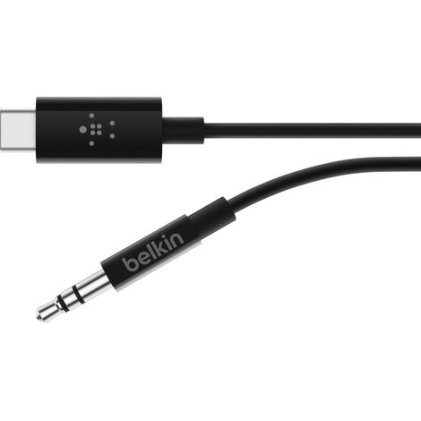 F7U079BT03-BLK Belkin Câble USB-C vers Jack 3.5 mm - 90 cm - Câble USB-C vers Jack 3.5 mm - 90 cm (1/4)