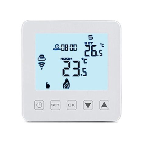 Thermostat filaire HY08 pour chauffage central au gaz, contrôlé via Wi-Fi et Internet, compatible avec Alexa et Google Home. (1/4)