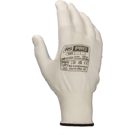 Gants RS PRO taille 10, XL, Manutention générale, 12 Paires, Blanc ( Prix pour Paquet de 12 )