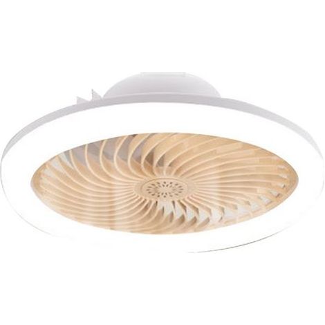 Ventilateur-lampe LED intelligent avec télécommande, E27 dimmable, fonction aromathérapie, 28 x 28 x 13 cm, jaune (1/5)