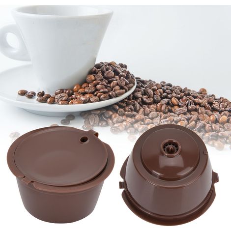 Ensemble de 3 capsules de café réutilisables et rechargeables avec filtre, cuillère et goupillon. (1/5)