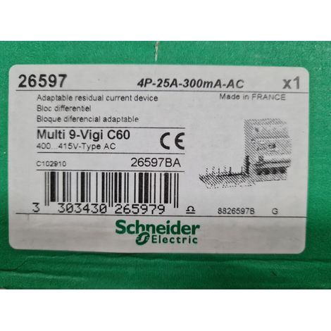 VIGI 4P C60 25A 300mA-AC SCHNEIDER 26597 BLOC DIFFERENTIEL