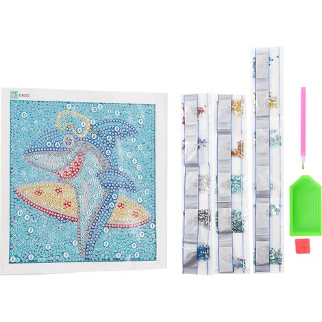 Diamond Paintings Rich Color Shark Pattern DIY Production Rhinestone Painting for 8 Years Old Kids for Home Decoration (1/5)
