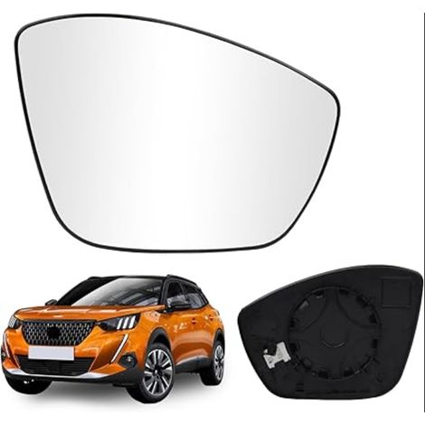 Verre de Rétroviseur Droite 2016-2021 208 308 2008 2013-2019 Glace Retroviseur Exterieur avec Chauffant et Plaque de Support (1/5)
