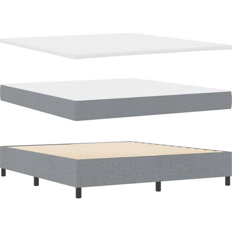 Box Spring Bed Light grey 180 x 200 cm Fabric & Engineered wood vidaXL (1/5)