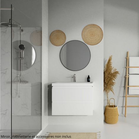 Cersanit Moduo - Meuble avec lavabo, 57x80x45 cm, 2 tiroirs, blanc S801-221-DSM (1/5)