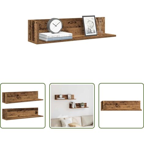 Holzwerkstoff - Wandregale 2 Stk. Altholz-Optik 75x16,5x16,5 cm Holzwerkstoff (1/5)