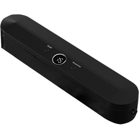 Small vacuum sealing machine. Fully automatic, hot air system, black, 220V. (1/5)