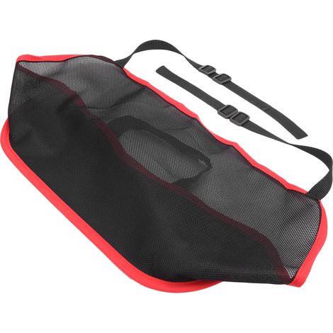 Sac filet universel pour voiture, sac de rangement pour compartiment de siège, filet de protection pour animaux, accessoires intérieurs de voiture, noir avec bordure rouge. (1/5)