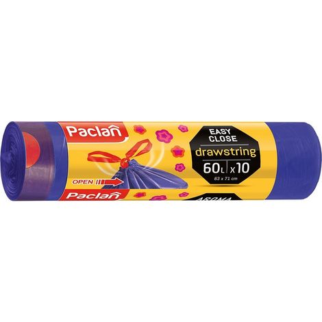 Paclan Müllbeutel mit Kordelzug 60l 10 Stück 136914 (1/2)