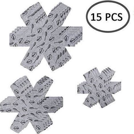 Protège-poêles et casseroles, protège-poêles - 3 tailles (38 cm, 35 cm, 26 cm) - Lot de 15 (1/3)