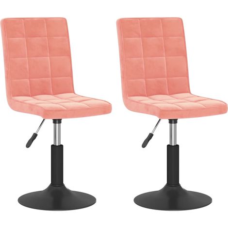 Maison Exclusive - Esszimmerstühle 2 Stk. Drehbar Rosa Samt (1/5)
