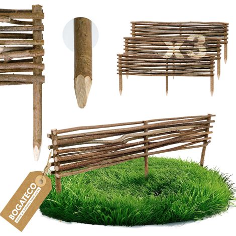 Lot de 3 Bordures Bogateco Noisetier 120x20 cm de Jardin (1/5)