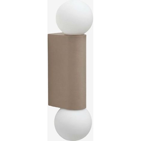 SKLUM Wandleuchte mit 2 Glaskugeln für den Außenbereich aus Aluminium Irvine Moka Braun (1/5)