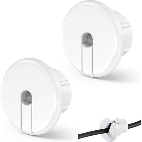 BEBUSINGOTO Lot de 2 passe-câbles muraux blancs, peignes d'enfilage de câble pour câble Ethernet, trou mural de 1" pour Starlink Dishy, passe-câbles (1/5)
