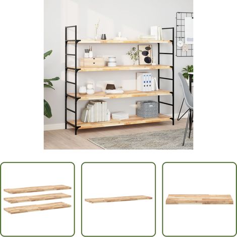 Bois d'acacia - Étagères flottantes 3 pcs 160x40x4 cm acacia massif non traité (1/5)