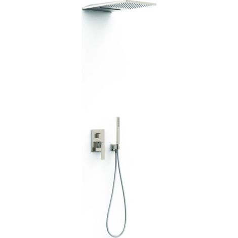 Kit mitigeur encastré 3 voies Rapid‑box pour douche Slim Acier - TRES 20237301AC