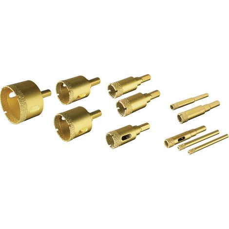 SET FRESE A TAZZA DIAMANTATE 11PZ PER GRES MARMO CEMENTO LATERIZI Ø6-50mm VALEX
