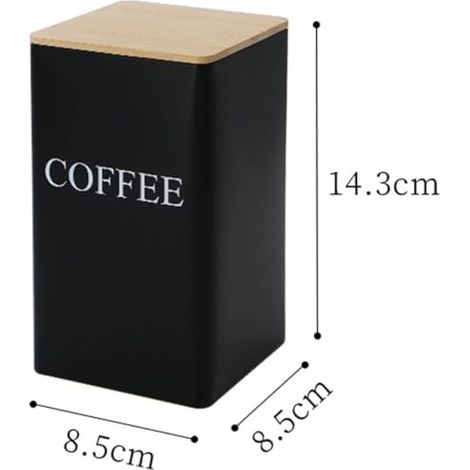 Boîtes à café, lot de boîtes de rangement métalliques de 1000 ml avec couvercle hermétique en bambou