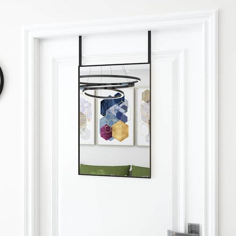 vidaXL Espejo de puerta cristal y aluminio negro 40x60 cm (1/4)