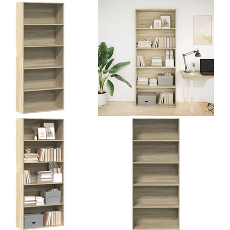vidaXL Bücherregal Sonoma-Eiche 80x30x189 cm Holzwerkstoff (1/5)