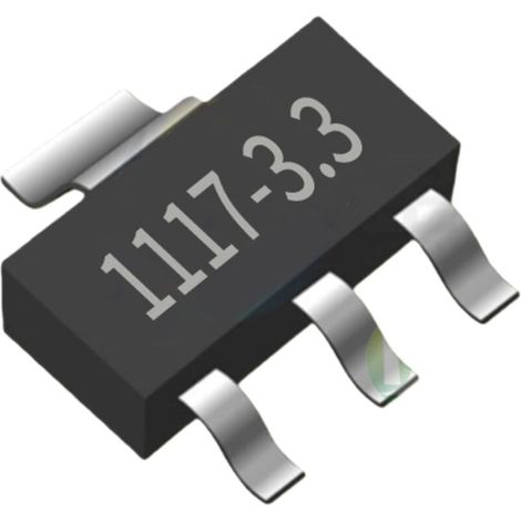 Pack of 100 AMS1117-3.3V voltage regulators – SOT-223 package, linear stabilizer for power supply circuits