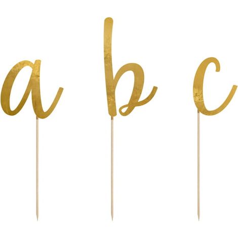 Decorazioni per torta PartyDeco con lettere dell'alfabeto, oro 95, 12 cm, 1 confezione, 53 pezzi (1/5)