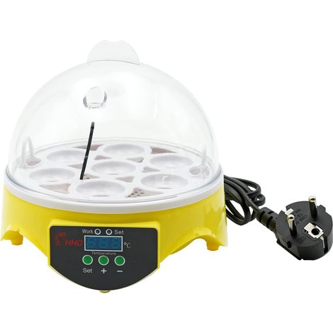 Eierbrutapparat, temperaturkontrollierter Kükenbrutapparat mit digitaler LED-Anzeige, Schlupfmaschine für Enten, Küken, Wachteln und Eier (7 Eier)