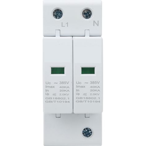 Parafoudre 40kA 2P pour Rail DIN, Protection Surtension Maison, Module Anti-Foudre SEGLY, Installation Modulaire (1/5)