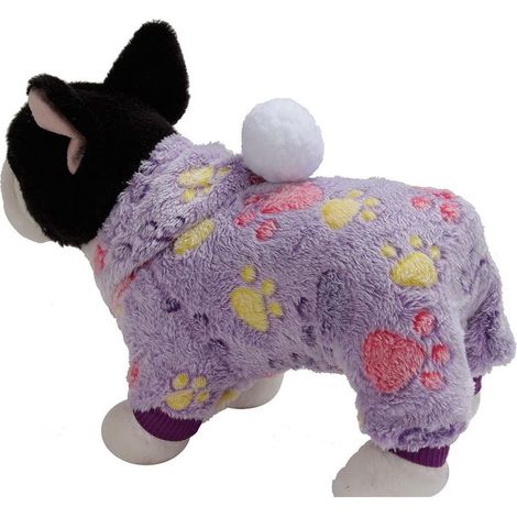 QAZQA D'hiver à capuche vêtements pour chien flanelle chat vêtements pour animaux de compagnie (violet, S) (1/4)