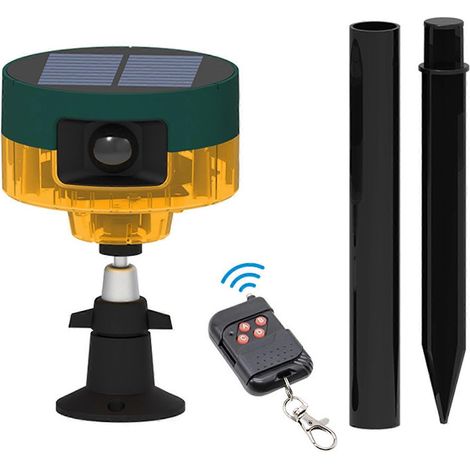 Alarme solaire à détecteur de mouvement, détection à 360°, 13 sons pour la maison, style N911, jaune, anglais (1/5)
