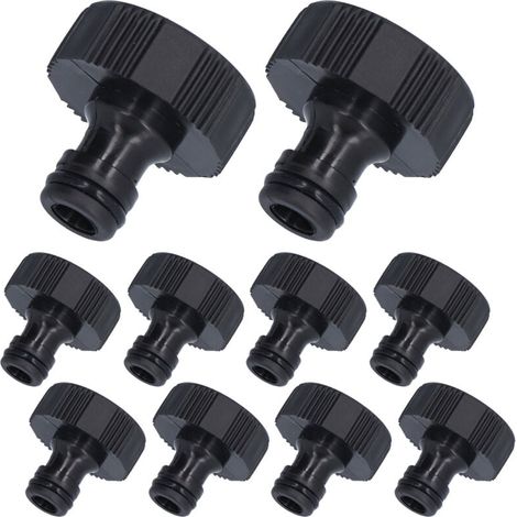10 adaptadores de rosca de 15 mm, accesorios de tubería de plástico duraderos y herméticos para jardín, conector hembra G1 (1/4)