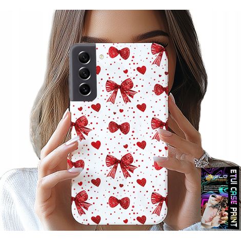 Hülle für Samsung Galaxy S21 FE – modische rote Schleifenmuster (1/5)