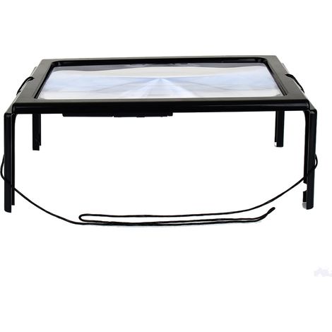 Loupe de lecture mains libres grand format A4 avec éclairage LED et grossissement 3x (1/5)