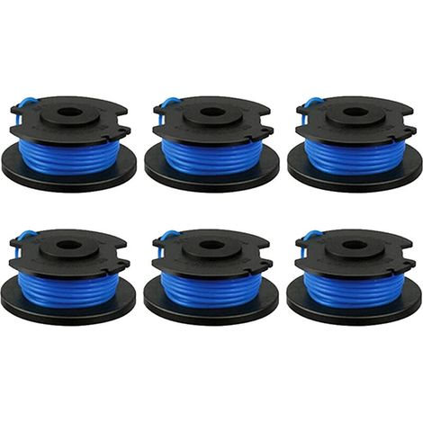 Lot de 6 bobines de rechange pour débroussailleuse Green works - Bobine de fil de 8,3 m - Bobine de fil de 1,65 mm,