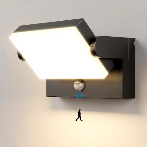 LED Applique Murale Exterieur 40 W, Détecteur, 3000 K, IP65, usage domestique, installation (1/5)