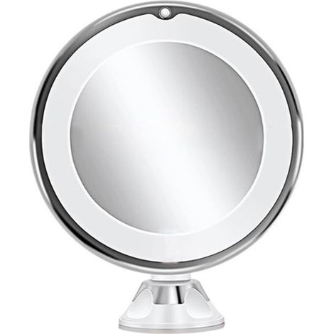 Miroir de maquillage grossissant x10 avec lumière LED à contrôle tactile, bras rotatif à 360 degrés et ventouse puissante pour la maison, salle de bain et voyage